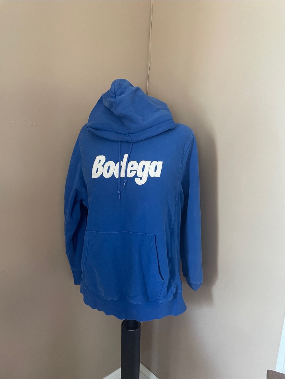 Men's Blue Bodega Logo Pullover Hoodie size xl